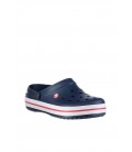 Crocs Lacivert Unisex Crocband Kenarı Kırmızı Beyaz Çizgili Terlik 11016-410