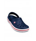 Crocs Lacivert Unisex Crocband Kenarı Kırmızı Beyaz Çizgili Terlik 11016-410