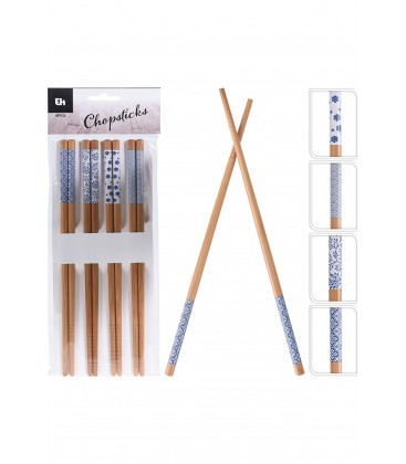 Ecrou Etnik Desen Bambu Chopstick Set 8 Parça MM0000656