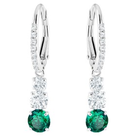 Swarovski Attract Trilogy Yuvarlak İğneli Küpeler Yeşil, Rodyum kaplama 5414682