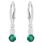 Swarovski Attract Trilogy Yuvarlak İğneli Küpeler Yeşil, Rodyum kaplama 5414682