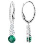 Swarovski Attract Trilogy Yuvarlak İğneli Küpeler Yeşil, Rodyum kaplama 5414682