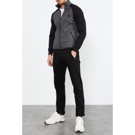 Tommy Life Yakalı Kol Garnili Antrasit-siyah Erkek Eşofman Takım ART-85113
