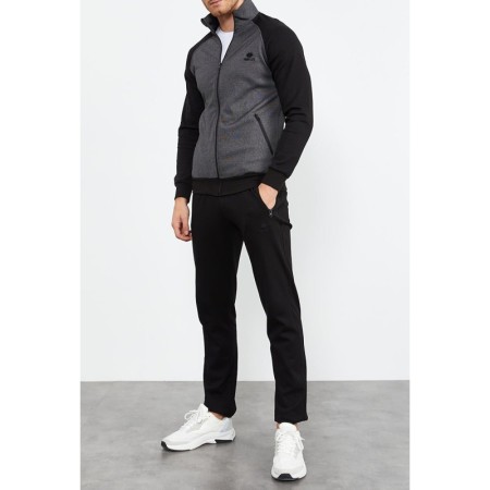 Tommy Life Yakalı Kol Garnili Antrasit-siyah Erkek Eşofman Takım ART-85113
