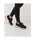 Skechers D'LİTES - FANCY LEOPARD Kadın Siyah Sneakers - 149099 BKRG