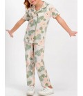 Rolypoly Düğmeli Kız Çocuk Gömlek Pijama Takımı RP1785