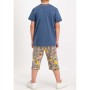 Rolypoly Summer Jungle Gri Erkek Çocuk Kapri Takım RP1668