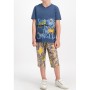 Rolypoly Summer Jungle Gri Erkek Çocuk Kapri Takım RP1668
