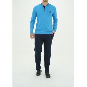 D'S Damat 1005 Erkek Uzun Kollu Pijama Takımı - Açık Mavi DS1005_75