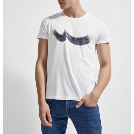 Ltb Erkek Beyaz Baskılı Kısa Kol Bisiklet Yaka T-Shirt 01220 84544 60146
