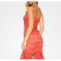 Prettylittlething Cmf2232/87 Rust Dantel Askılı Fırfırlı Midi Kadın Elbise
