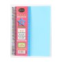 Defne Star Spiralli A4 Plastik Kapak Ayraçlı Defter 6 Kareli + 2 Çizgili 200 Yaprak