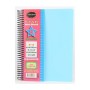 Defne Star Spiralli A4 Plastik Kapak Ayraçlı Defter 6 Kareli + 2 Çizgili 200 Yaprak