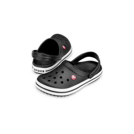 Crocs  Siyah Unisex Crocband Kenarı Siyah Beyaz Çizgili Terlik 11016