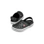Crocs  Siyah Unisex Crocband Kenarı Siyah Beyaz Çizgili Terlik 11016