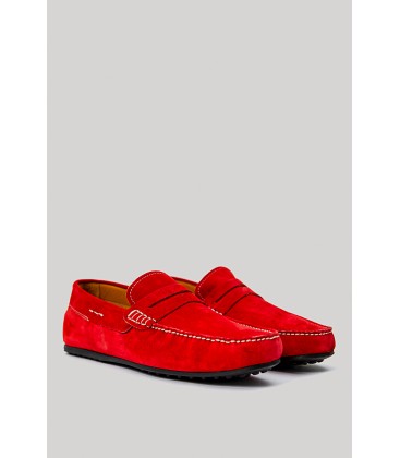 Lufian Smıth Deri Loafer Erkek Ayakkabı Kırmızı