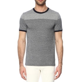 NetWork Erkek Jakarlı Beyaz Lacivert Tshirt 1067648