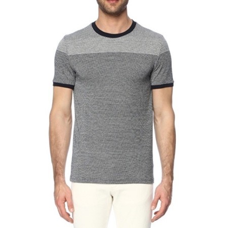 NetWork Erkek Jakarlı Beyaz Lacivert Tshirt 1067648
