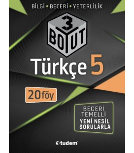 5. Sınıf Türkçe 3 Boyut Yeni Nesil Sorularla Tudem Yayınları
