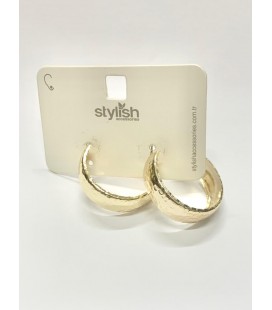 Stylish Accesories Kadın Dövme Gold Küpe 56648