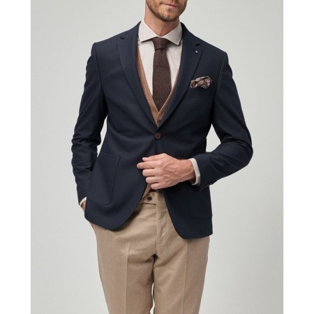 Altınyıldız Classics Erkek Lacivert-Bej Slim Fit Kombinli Takım Elbise 4A3120100101