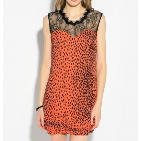 Guess Bayan Kırmızı Siyah Elbise W44K82