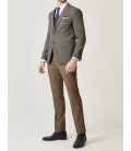 Altınyıldız Classics Erkek Lacivert-kahverengi Slim Fit Kombinli Yelekli Desenli Takım Elbise 4A3421100005
