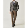 Altınyıldız Classics Erkek Lacivert-kahverengi Slim Fit Kombinli Yelekli Desenli Takım Elbise 4A3421100005