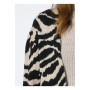 Fashion Friends Kadın Siyah Zebra Desenli Uzun Hırka 21K0375K1