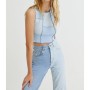 Pull & Bear Dikişli Kadın Mavi Patchwork Top 8241/303/400
