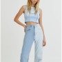 Pull & Bear Dikişli Kadın Mavi Patchwork Top 8241/303/400