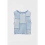 Pull & Bear Dikişli Kadın Mavi Patchwork Top 8241/303/400