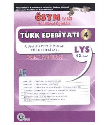 12. Sınıf LYS / ÖSYM Tipi Yeni Nesil Öğreten Türk Edebiyatı 4 Soru Bankası