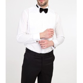 Kiğılı Erkek Beyaz Ata Yaka Slim Fit Gömlek