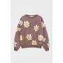 Pull&Bear Kadın Smiley Papatyalı Oversays Sweatshirt 8591/341