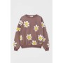 Pull&Bear Kadın Smiley Papatyalı Oversays Sweatshirt 8591/341