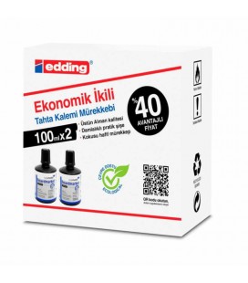 Edding Siyah Beyaz Tahta Kalemi Mürekkebi 2x100 ml