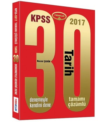 KPSS 2017 Tarih Tamamı Çözümlü 30 Deneme Yediiklim Yayınları