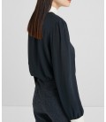 Yargıcı Kadın Antrasit Fular Detaylı Gömlek 9KKGM6127X
