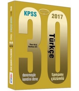 KPSS 2017 Türkçe Tamamı Çözümlü 30 Deneme Yediiklim Yayınlar