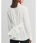 Yargıcı Kadın Kırık Beyaz Bağlama Detaylı Gömlek 9KKGM6160X