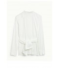 Yargıcı Kadın Kırık Beyaz Bağlama Detaylı Gömlek 9KKGM6160X