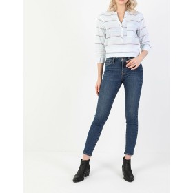 Colin’s KADIN 759 Lara Orta Bel Dar Paça Super Slim Fit Mavi Kadın Jean Pantolon CL1048741