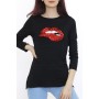 Kadın Pullu Dudaklı Bluz Siyah - 7626.139