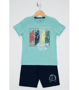 US Polo Assn Yeşil Erkek Çocuk Pijama Takımı G083SZ0HF.000.US826