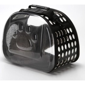 Şeffaf Kedi Köpek Taşıma Çantası 42 x 26 x 35 cm Siyah