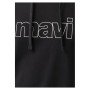 Mavi Logo Baskılı Kapüşonlu Siyah Sweatshirt 065606-900