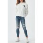 Ltb Kapüşonlu Baskılı Beyaz Sweatshırt 1319 81503 61289
