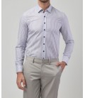 Altınyıldız Classics Erkek Lacivert-beyaz Tailored Slim Fit Desenli Gömlek 4A2020100032