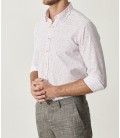 Altınyıldız Classics Erkek Beyaz Turuncu Baskılı Düğmeli Yaka Tailored Slim Fit Gömlek 4A2020200027